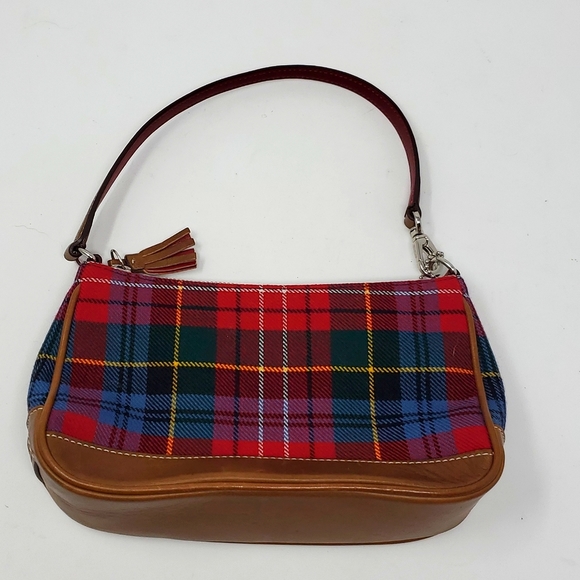 Coach Tartan Plaid Shoulder Hand Bag  No.H2J-8935 Wool Leather COACH - Picture 7 of 12